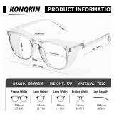 konqkin Safety glasses Goggles Nurses Protective Eyewear - Anti Fog Square Frame Stylish Clear Glasses for Women Men (gery clear douhua)