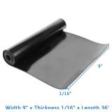 WochiTV Solid Rubber Sheets Strips, 9\ Wide x 116\in Thick x 36\in Long Neoprene Rubber Rolls Perfect for DIY Gasket Material, Sealing, Liner, Shield, Padding, Matin