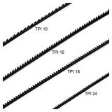 FOXBC 5-Inch Scroll Saw Blade Pin End Replacement for Wen 3921 3923, Dremel, Craftsman, Penn State, Delta, Ryobi and All 15in.and 16in.Scroll Saw For Wood, High Carbon Steel - 48 Pack