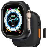 MAGEASY Protective Case for 49mm Apple Watch Ultra 3, Apple Watch Ultra 2 | Shockproof Silicone Bumper, Skin - Midnight Black