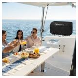 Rectangular Boat Grill Cover,Outdoor Heavy Duty Tear-Resistant 600D 100percent Waterproof Anti-UV Grill Cover for Magma CaboNewport IIChefsMate Grill and Adventurer Marine Series Grill,9 inch x 18 inc