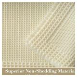 RESARE Waffle Bath Mat for Bathroom, Super Absorbent Bathroom Rugs Non Slip Machine Washable, Ultra Soft Quick Dry Boho Bath Rugs with Tassels for Floor, Upgraded Bordered Design, 18\x30\in Creamin