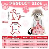 Talltalk 4 Pcs Old Lady Dogs Costume Set Halloween Grandma Dogs Costume Set with Pink Floral Dress Wig Glasses Necklace for Dress up(M)