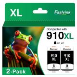910XL 910 Ink Cartridges for HP Printers Black Compatible for HP 910XL Ink Cartridges Combo Pack Replacement HP OfficeJet Pro 8020 8025 8035 8028 8022 8010 8015(2 Black, 2PK)
