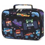 CAMTOP Monster Truck Kids Lunch Box Boys Girls Insulated Lunch Cooler Bag Reusable Lunch Tote Kit for School Travel