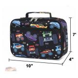CAMTOP Monster Truck Kids Lunch Box Boys Girls Insulated Lunch Cooler Bag Reusable Lunch Tote Kit for School Travel