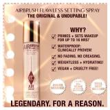 Charlotte Tilbury Airbrush Flawless Setting Spray - Ultra-Fine Hydrating Mist to Prime and Set Face Makeup For Up to 16Hr - Soothes, Blurs Pores and Calms Skin (100ml)