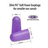 Mackfts Slim Fit Soft Foam Earplugs, 50 Pair - Small Ear Plugs for Sleeping, Snoring, Traveling, Concerts, Shooting Sports and Power Tools | Made in USA
