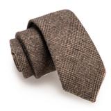 JEMYGINS 2.4\ Cotton Necktie Brown Mens Cashmere Wool Skinny Tie (17)in