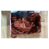 REECHO Curly Hair Extensions, 4PCS 16 inch Clip in Hair Extensions Lace Weft Short Curly Extension Clip Ins Invisible Natural Hairpieces for Women, Copper Red