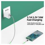 DteeDck USB C to Micro USB Cable 1ft, 16W Charging and 480Mbps Data Transfer USBC Type C to MicroUSB Cord Braided Male to Male USB-C 2.0 30.5cm for Old Android Phone Kindle PS4 Xbox One and More