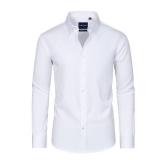 Alimens and Gentle Slim Fit Dress Shirts for Men Long Sleeve Stretch Stain Proof Wrinkle Free Button Down Shirts Formal Shirts large
