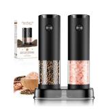Electric Salt and Pepper Grinder Set Automatic Battery Pepper Mill Shakers Adjustable Coarseness Upgraded Larger Capacity with Led Home and Kitchen Appliances Christmas Gifts for Women