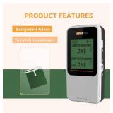 Cradtec Digital Radon Detector III, White, Radon Monitor, Radon Meter, Tempered Glass, Short Term and Long Term Result, Portable, Easy to Use, 3 AAA Batteries, Switchable Between BqM3 and pCiL