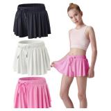 3 Pack Girls Flowy Shorts with Spandex Liner 2-in-1 Youth Butterfly Skirts for Fitness, Running, Sports (Set 2, Youth Small)