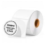 MUNBYN 3 Inch White Circle Thermal Sticker Labels, Multi-Purpose Self-Adhesive Round Thermal Stickers for Business, Inventory Labels, 500 Sheets1 Roll