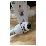 WESECUU Light Bulb Security Camera -5Gand 2.4GHz WiFi 2K Security Cameras Wireless Outdoor Motion Detection and Alarm,Two-Way Talk,Color Night Vision,Human Detection, Bulb Camera Compatible with Alexa