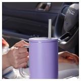 Tomorotec 8-Pack Stainless Steel Straws Fit for 40oz Stanley Tumblers, 12\ Metal Straws for Stanley Cup with 1 Brush, Reusable Drinking Straws for Smoothies, Milkshakes, Dishwasher Safe and BPA-Freein
