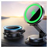 JOYROOM for MagSafe Car Mount Charger, All-Metal 15W Fast MagSafe Car Charger, Hands Free Magnetic Phone Holder for Car Dashboard for iPhone 17 Pro Max Air16 15 14 13 12 Pro Max Plus, Black