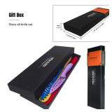 MDHAND Knife Set, 12PCS Kitchen Knife Set with 6 Knife Sheath and Gift Box, Stainless Steel Colorful Knives Set With Nonstick Ceramic Coating, Rustproof, Exquisite Pattern Design, Dishwasher Safe