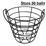 KOFULL Golf Ball Metal Range Basket Golfball Container with Handle - Can Hold 50 Balls