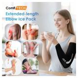 ComfiTECH Full Arm Ice Pack Wrap for Pitchers, Extended-Length Flexible Ice Sleeve for Tennis Elbow, Forearm, Wrist Discomforts, Golfers Arm, Shin Splints, Cold Pack for Throwing Recovery, Large
