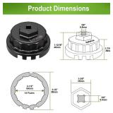 Spurtar Oil Filter Wrench for Toyota Cap Style Oil Filter Removal Tool 64mm for Lexus, Camry, 4 Runner, RAV4, Tundra, Tacoma, Highlander, Sienna, Sequoia, Avaion, Venza 2.5-5.7L Engine