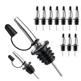 Pafusen 6 Pack Liquor Pour Spout With Dust Caps - Bottle Pourers for Alcohol, Olive Oil - Speed Pourers, Bar Bartender Accessories