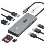 Acer USB C Docking Station Dual Monitor with 2 HDMI, 9-in-1 Laptop Docking Station with 4K@60Hz HDMI, USB A&C 3.0, SD/Micro SD, 100W PD, USB C Dock Compatible with Acer/Dell XPS/HP/Mac/Surface etc