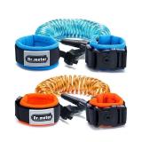 Dr.meter Toddler Leash, 2 Pack Safety Anti Lost Wrist Link with Key Lock, Reflective Child Walking Harness, 8.2ft Blue + 4.92ft Orange Kids Leash for Supermarket Mall Airport Amusement Park Zoo Travel