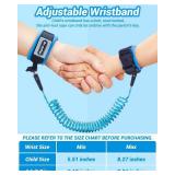 Dr.meter Toddler Leash, 2 Pack Safety Anti Lost Wrist Link with Key Lock, Reflective Child Walking Harness, 8.2ft Blue + 4.92ft Orange Kids Leash for Supermarket Mall Airport Amusement Park Zoo Travel