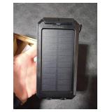 Durecopow Solar Charger Power Bank 20,000mAh, Portable Charger, 4 Cables 3 Ports Fast Charging External Battery Pack with USB C for Cell Phones, Solar Panel Charger with Dual Flashlight for Camping