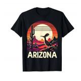 Arizona Roadrunner Tshirt State of Arizona Cactus Funny T-Shirt Light Blue XS