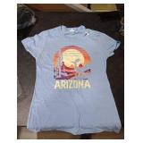 Arizona Roadrunner Tshirt State of Arizona Cactus Funny T-Shirt Light Blue XS