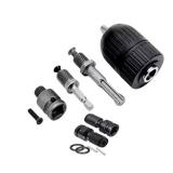 Ptazucv 2-13mm Keyless Drill Chuck Adapter, 1/2-20Unf Drill Chuck with SDS-PLUS Shank Bit, 1/4-Inch Hex Female Socket 1/4 Hex Shank Lock Key, 1/2 Socket Square Female Adapter for Impact Driver