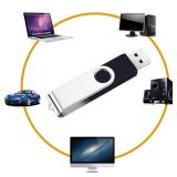 2 Pack 64GB USB Flash Drive USB 2.0 Thumb Drives Jump Drive Fold Storage Memory Stick Swivel Design - Black