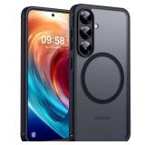 TOCOL for Samsung Galaxy S25 Case, Upgraded Full Camera Protection, Compatible with Magsafe, Drop Protection Slim Magnetic Matte Back Cover for Galaxy S25 6.2-Inch (Black)