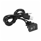 Dilwe AUX Extension Mount, Car USB Panel Flush Mount Jack Cable for Car, Boat and Motorcycle