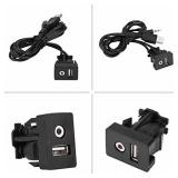 Dilwe AUX Extension Mount, Car USB Panel Flush Mount Jack Cable for Car, Boat and Motorcycle
