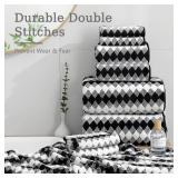 8 Piece Bathroom Towel Set Black White|2 Oversized Large Bath Towels Sheet,2 Hand Towels,4 Washcloths| 600GSM Soft Towel Set for Bathroom Hotel,Highly Absorbent Quick Dry Bath Towel Collections