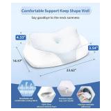MASTERY MART Cervical Pillow with Memory Foam, Neck Pain Relief, Contour Orthopedic Pillow, Shoulder Pain Relief, Supine, Belly, Side Sleeping