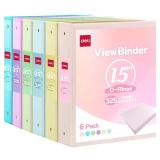 Deli 1.5-inch 3 Ring Binder with 2 Interior Pockets, 325 Sheets Capacity, 1.5 inch Binders fits 11 x 8.5 US Letter Size, Assorted 6 Pastel Colors, 6 Pack