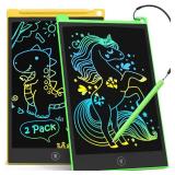 TECJOE 2 Pack LCD Writing Tablet, 8.5 Inch Colorful Doodle Board Drawing Tablet for Kids, Kids Travel Games Activity Learning Toys Birthday Gifts for 3 4 5 6 Year Old Boys and Girls Toddlers