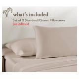 California Design Den 100% Cotton Pillow Cases Standard Size Set of 2, Soft & Cooling Sateen Weave Pillowcase Set - Beige (Warm Taupe)