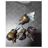 Brass Vintage Antique 2 Ball Caster Wheels - Set of 4 Heavy Duty, 5/16 x 1 1/2 (8 x 38mm) Wheels with Sleeve for Furniture, Chairs, Cabinets