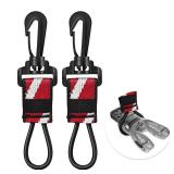 OVOVFANY 2Pack Scuba Octopus (Octo) Holder, Diving 2nd Stage Regulator Keeper Mouthpiece Retainer with Elastic Loop and 360° Swivel Snap Clip for Attach to BCD Easily