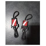 OVOVFANY 2Pack Scuba Octopus (Octo) Holder, Diving 2nd Stage Regulator Keeper Mouthpiece Retainer with Elastic Loop and 360° Swivel Snap Clip for Attach to BCD Easily