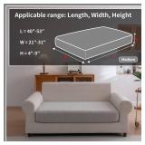 OHSIO Sectional Couch Covers, Wear Resistant Stretch Sofa Covers Washable Soft Couch Cushion Covers Anti Slip Furniture Protector Sofa Slipcovers for Pets (1 Piece Loveseat Cover, Light Gray)