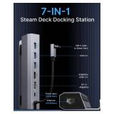 JSAUX Docking Station for Steam Deck/Rog Ally/Legion Go, 7-in-1 Steam Deck Dock with HDMI 4K@60Hz, DisplayPort, Gigabit Ethernet, USB A 3.2 and 100W Charge Compatible with Steam Deck OLED-HB0702