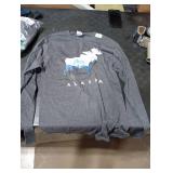 Alaska Day Moose Snowy Mountain Alaskan Tourist or Resident Long Sleeve T-Shirt Small Grey
